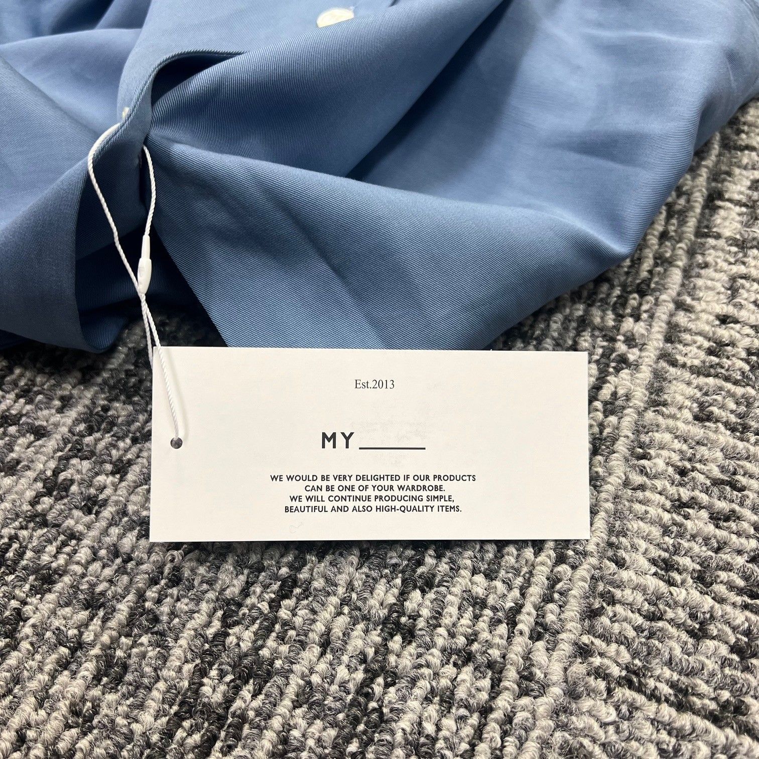  参考上代28600円 MY____ SUPPLE SHIRT DRESS サプルシャツドレス ロングスリーブワンピース マイ ユニバーサルプロダクツ 241-61303 ブルー 0 883 A 1 長袖 七分袖 シャツワンピース