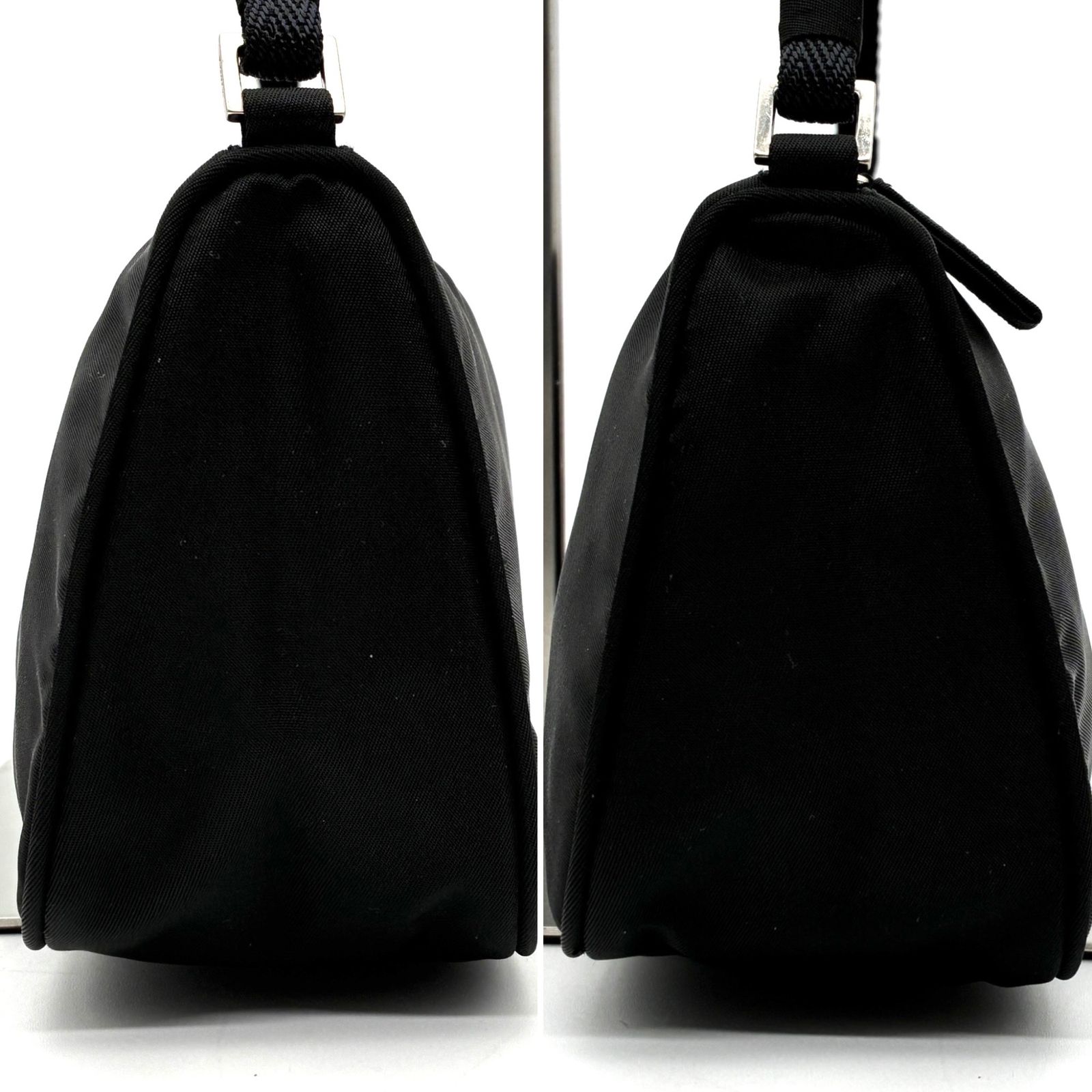 【美品】PRADA プラダ アクセサリーポーチ ハンドバッグ 三角ロゴ 白タグ プラダ アクセサリーポーチ ハンドバッグ 三角ロゴ ナイロン ブラック