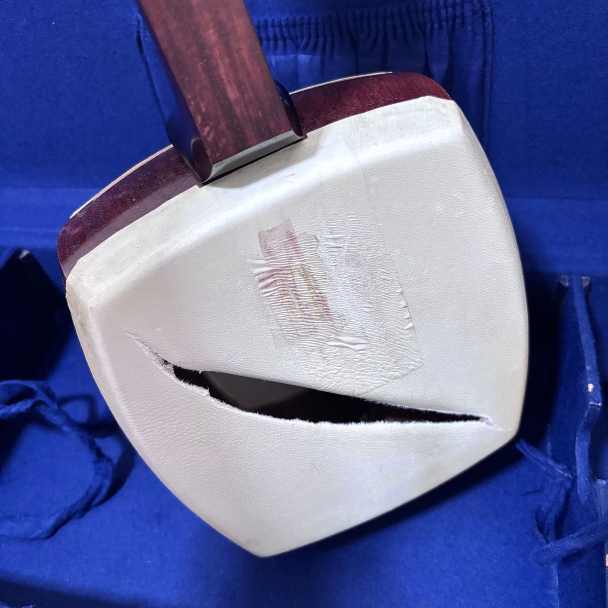 ☆ 津軽三味線 子持ち綾杉/子持綾杉 金細 二段溝 紅木 東さわり 太棹