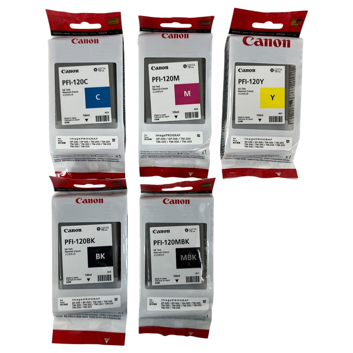 Canon PFI 120 インクタンク セット ブラック マットブラック シアン マゼンタ イエロー
