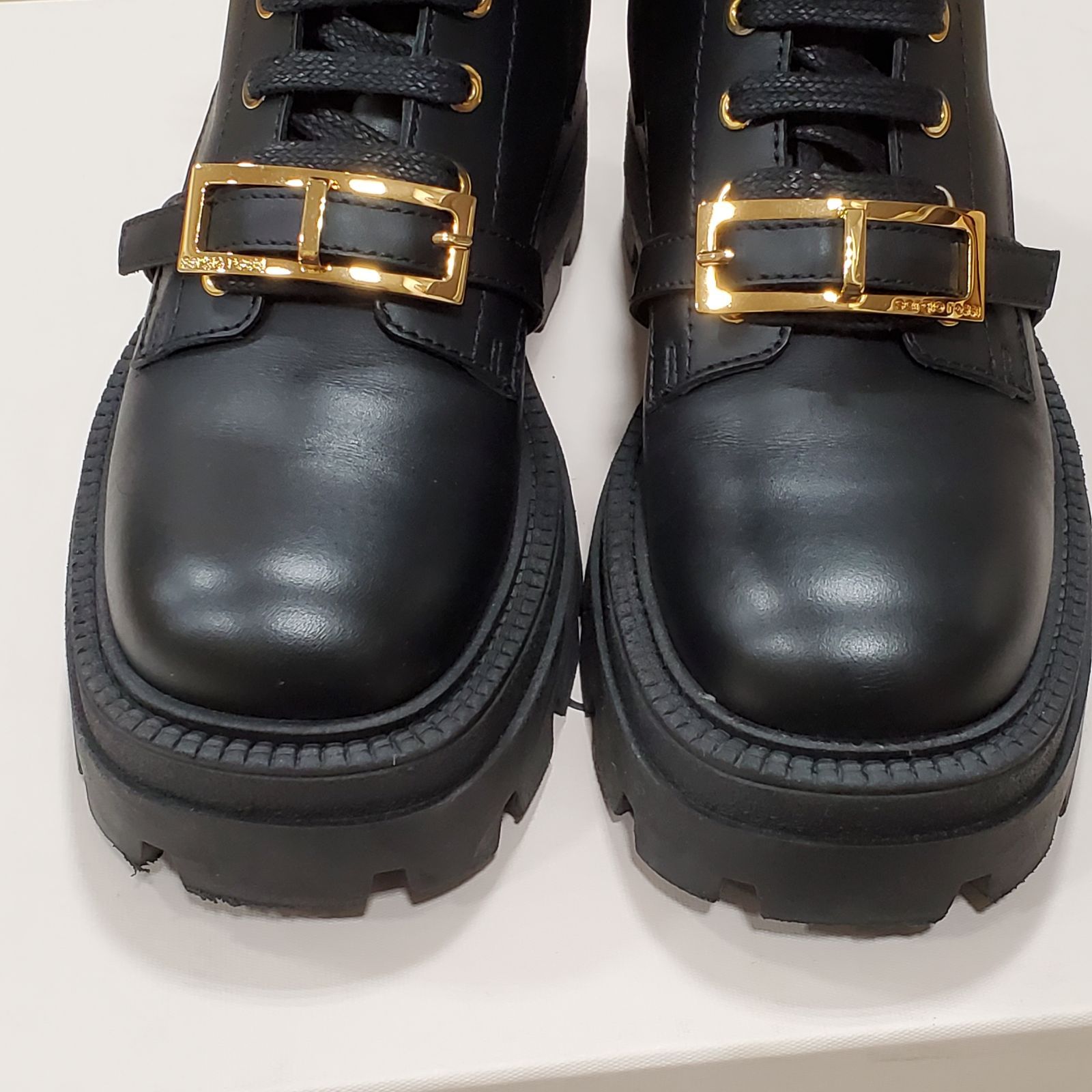 EL 6 セルジオロッシ SR NORA 025 ワーク レザー ショートブーツ 編み上げ 厚底 サイズ36 MK 11462 レースアップ ノラ