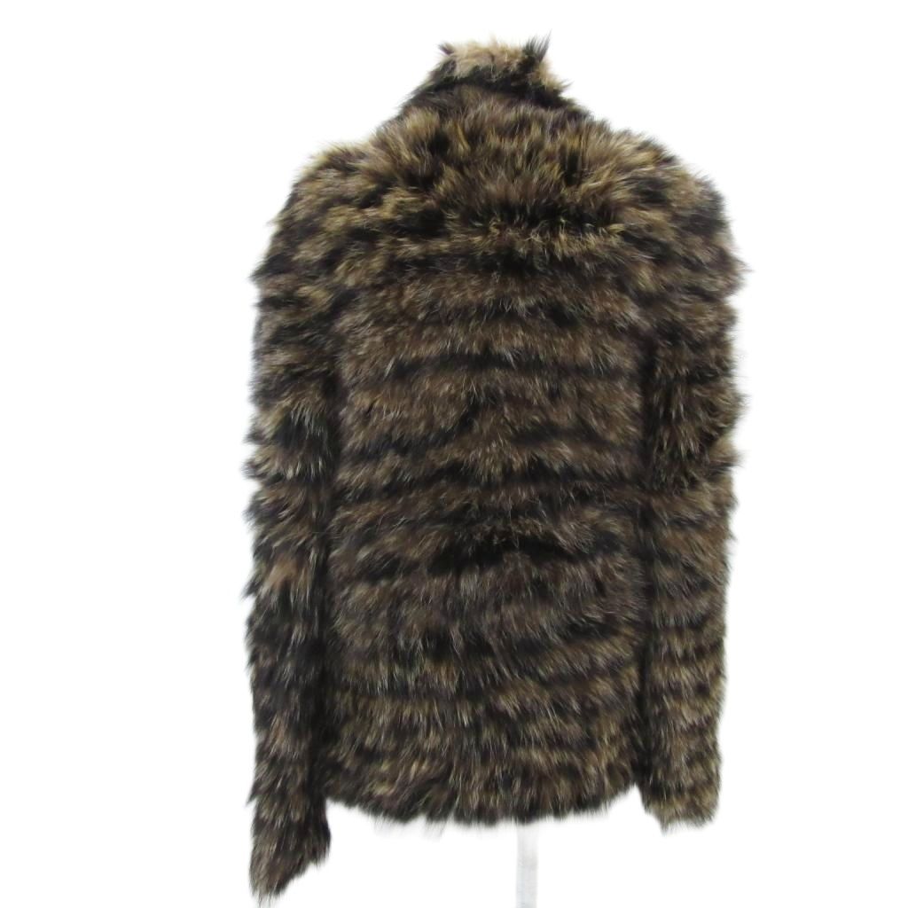 Peggy K for lady Western ファーコート 毛皮コート ショート丈 ブラウン 茶 黒 ブラック YS 37 GY 61