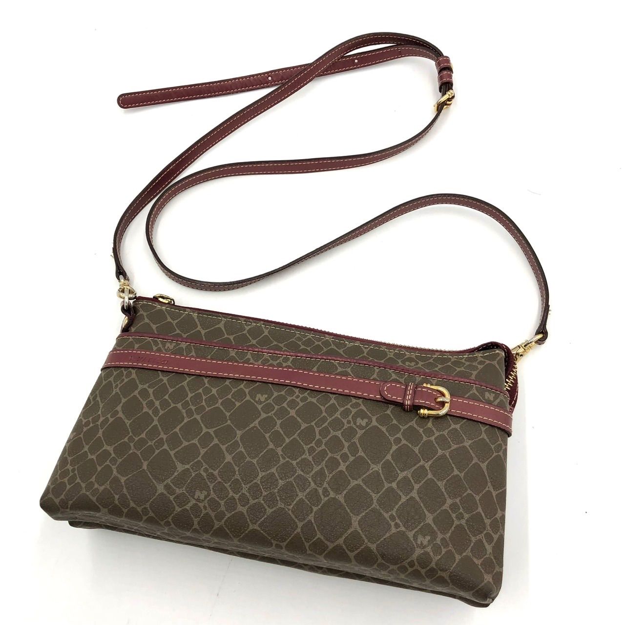 美品】ニナリッチ NINA RICCI ショルダーバッグ クラッチバッグ 茶 