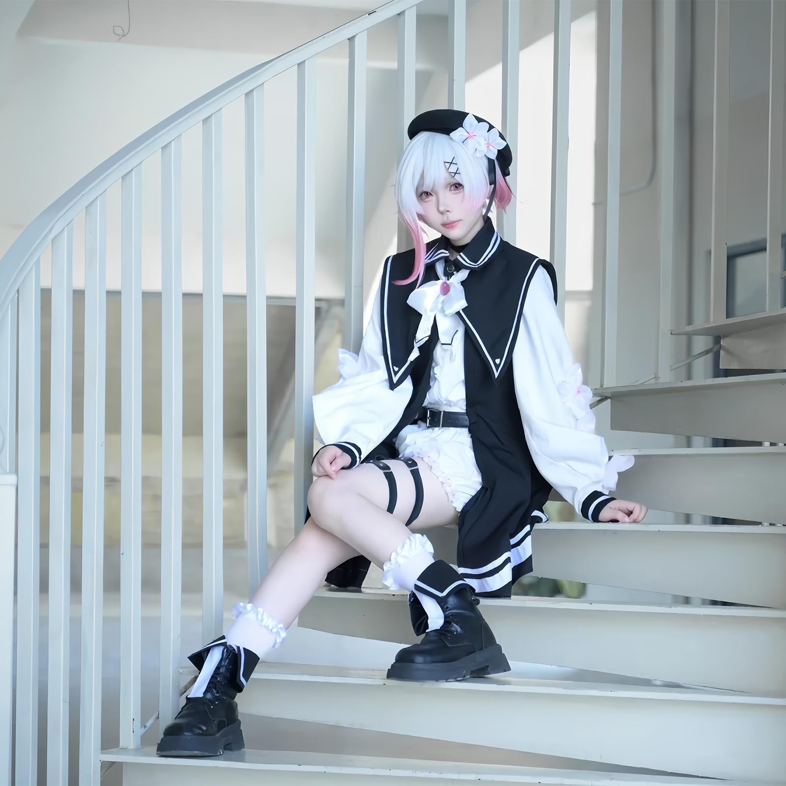 魔法少女ノ魔女裁判 コスプレ衣装 桜羽 エマ 帽子 付き 制服 豪華セット コスチューム 変装