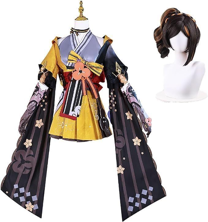 原神 げんしん 千織 ちおり コスプレ衣装 髪飾り付き ウィッグ付き コスチューム コスプレ 仮装 コスチュー