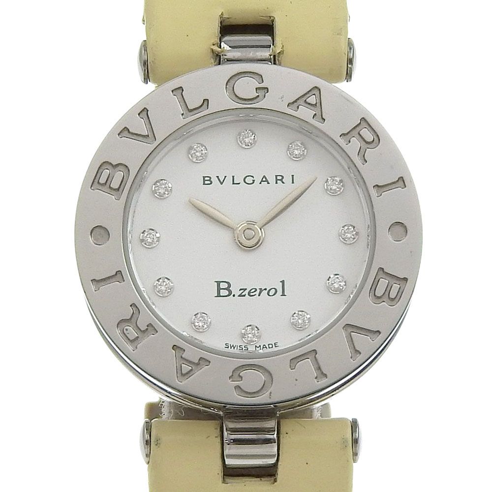 BVLGARI ブルガリ B zero 1 12 Pダイヤ ビーゼロワン BZ 22 S ステンレススチール シルバー クオーツ アナログ表示 レディース 白文字盤 腕時計