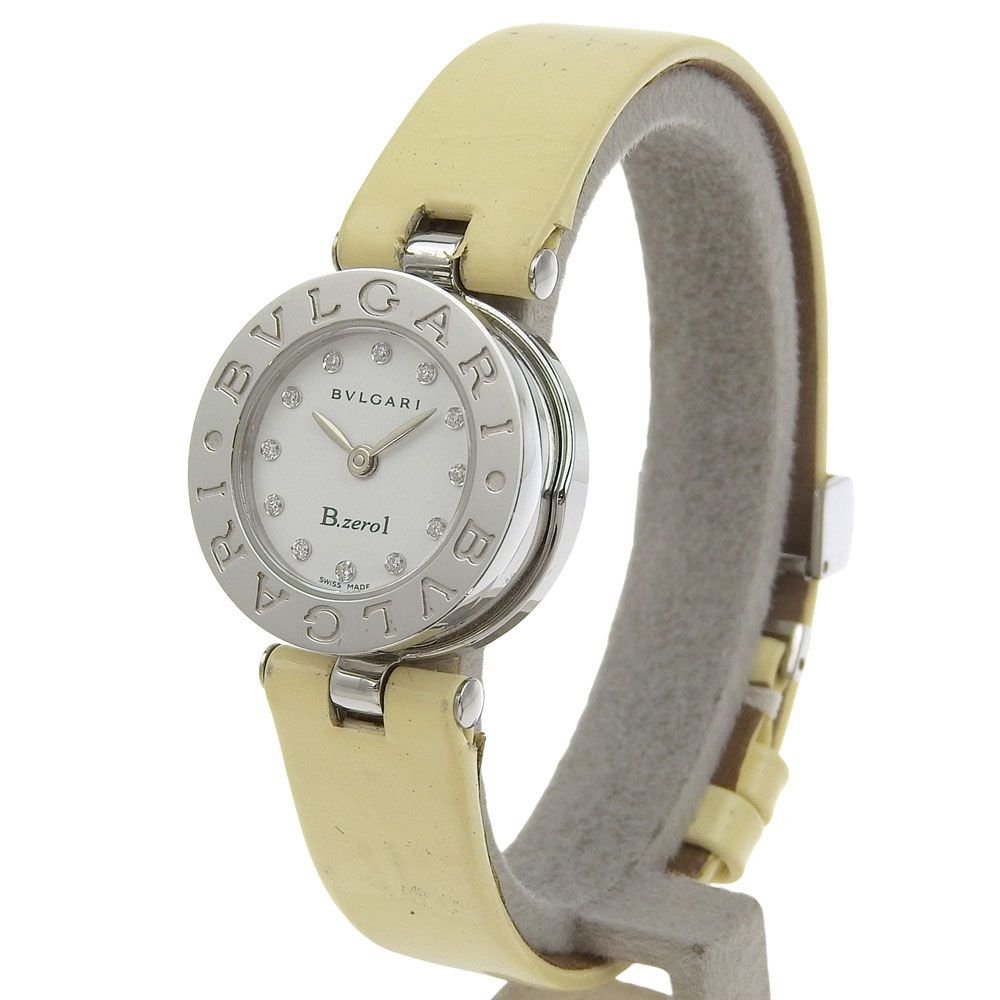 BVLGARI ブルガリ B-zero 1 12 Pダイヤ ビーゼロワン BZ 22 S ステンレススチール シルバー クオーツ アナログ表示 レディース 白文字盤 腕時計