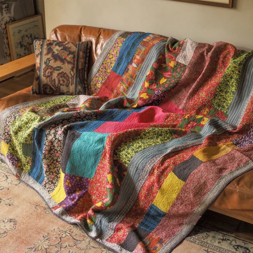 vintageカンタキルトラグ ヴィンテージカンタキルト＜flower・A＞ India - メルカリ