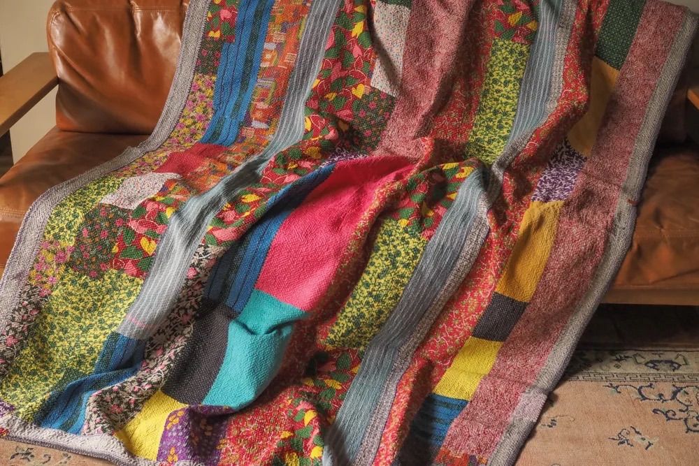 ラリーキルト ヴィンテージカンタキルト インド Vintage kantha quilt