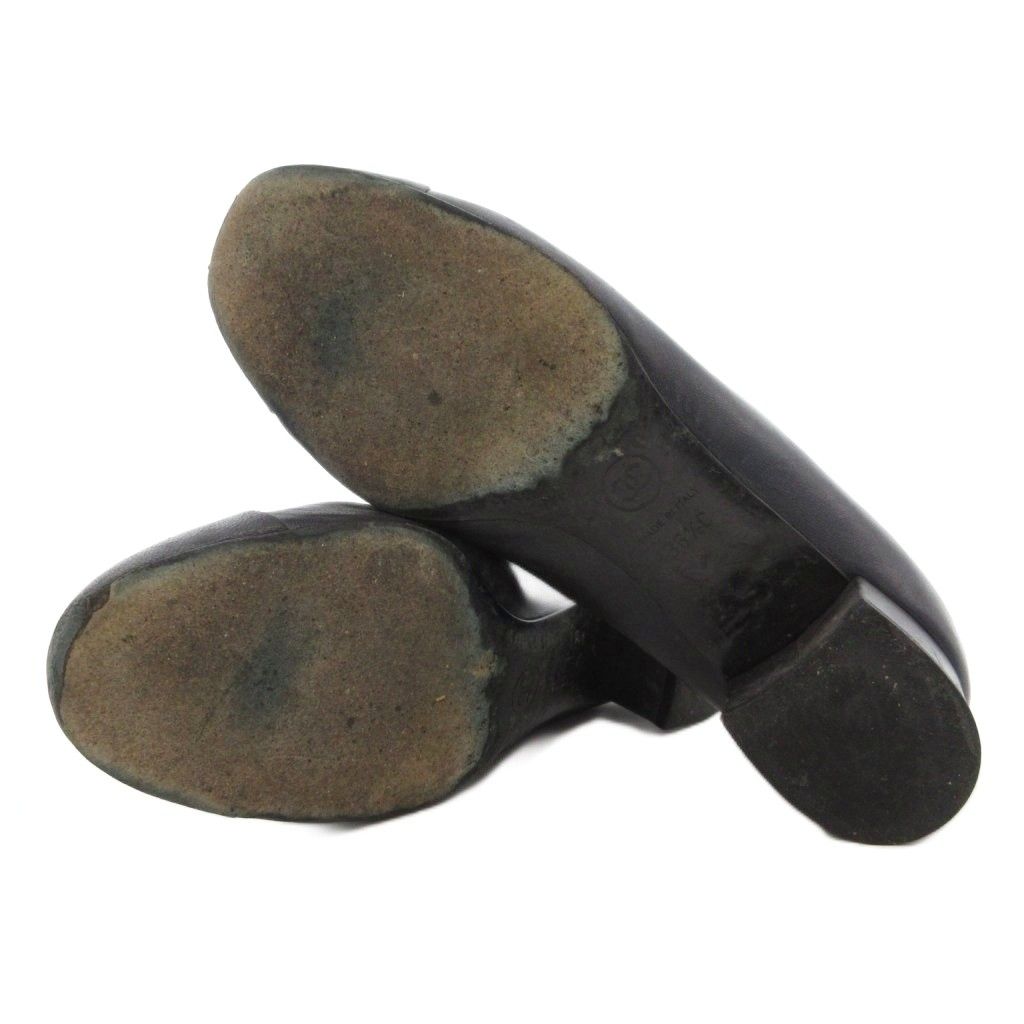 シャネル CHANEL ココマーク パンプス チャンキーヒール キャップトゥ