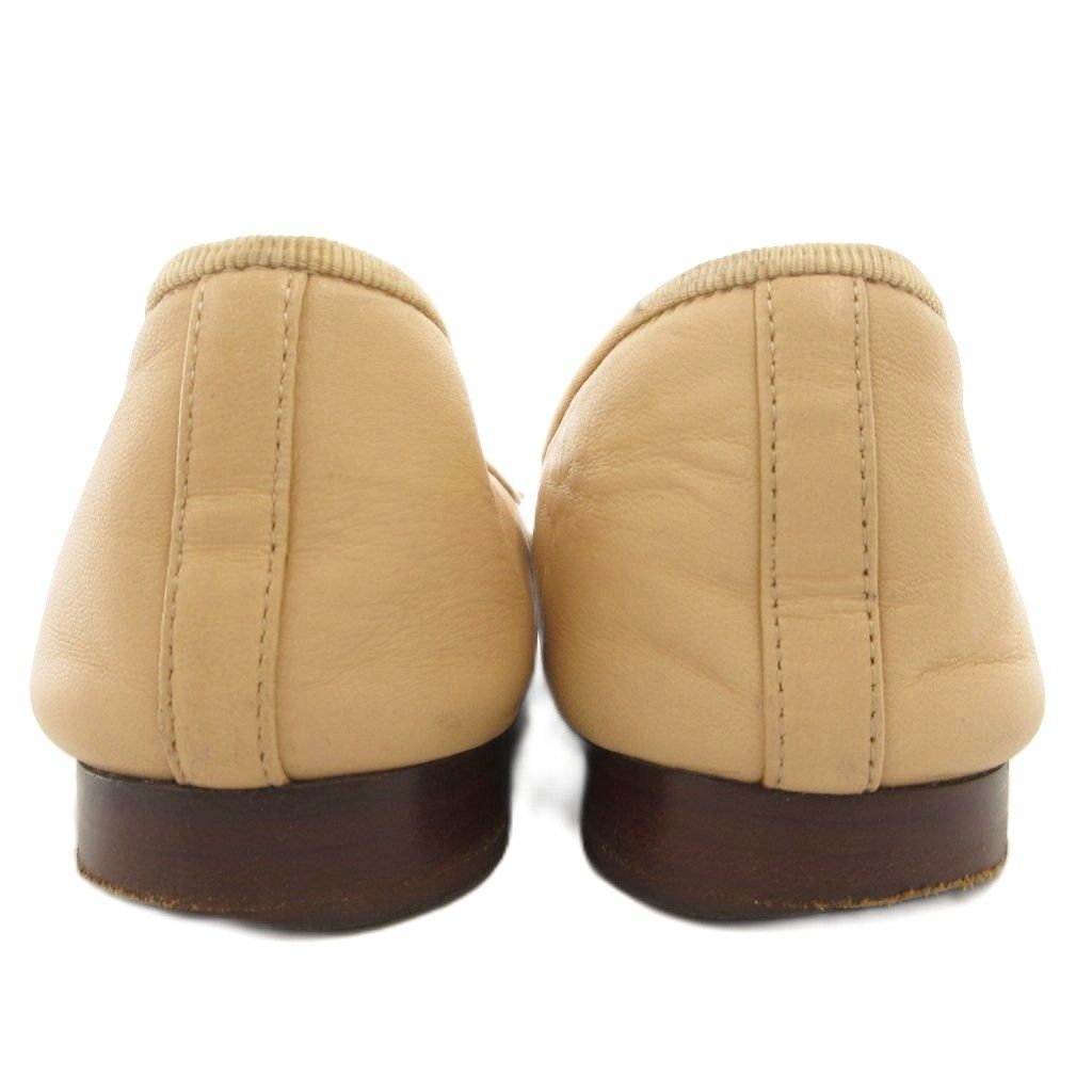 CHANEL 24cm バレエ　フラット ベージュ　ココマーク　バイカラー 黒 CHANEL シャネル24cm バレエココマーク柄バイカラー フラット