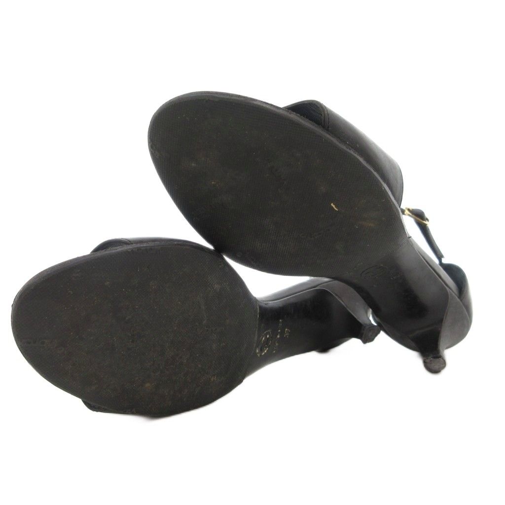 シャネル CHANEL ココマーク スタッズサンダル ローヒール アンクル