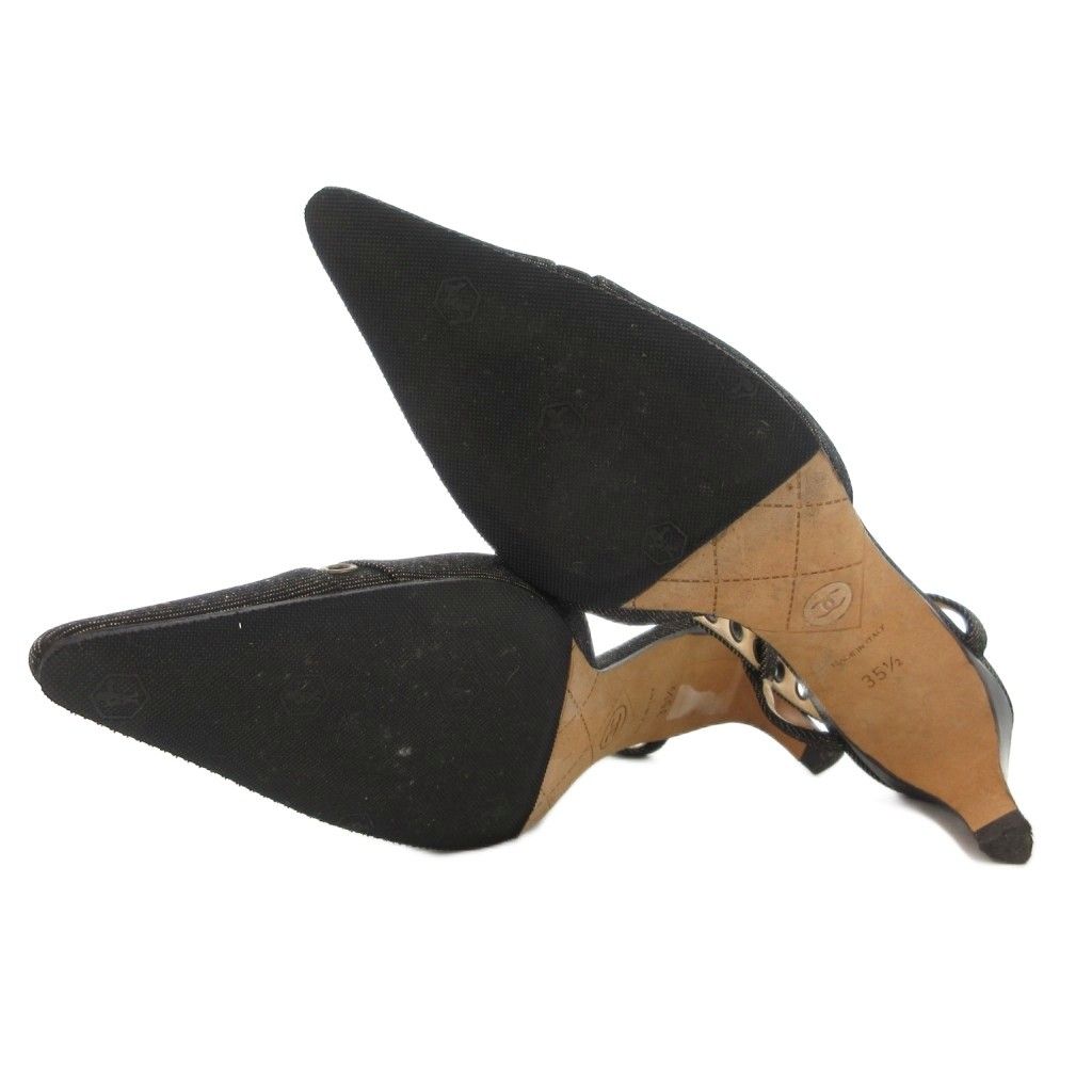 シャネル CHANEL ココマーク ヒールサンダル デニムパンプス ポイン