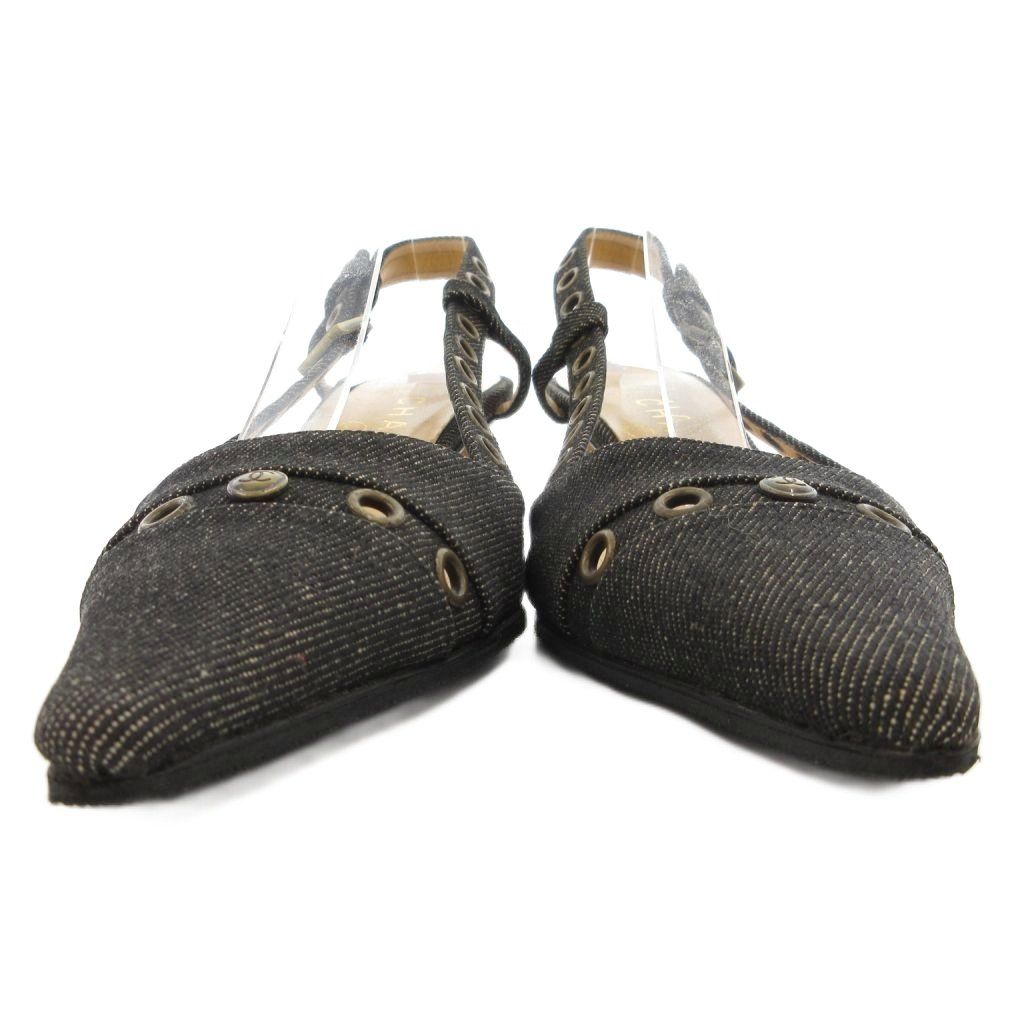 CHANEL　パンプス　サンダル シャネル CHANEL ココマーク ヒールサンダル デニムパンプス ポイン