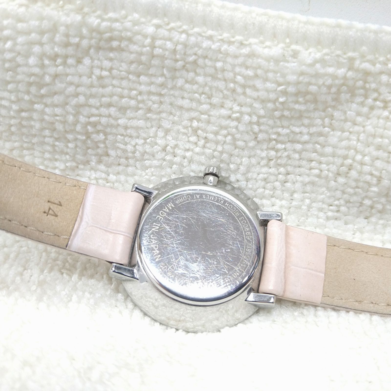 RICHO ELEMEX リコー エレメックス ソーラ―充電 腕時計 レディース monperier emit モンペリエ エミット 699003-13 ポリカーボネイト 白蝶貝