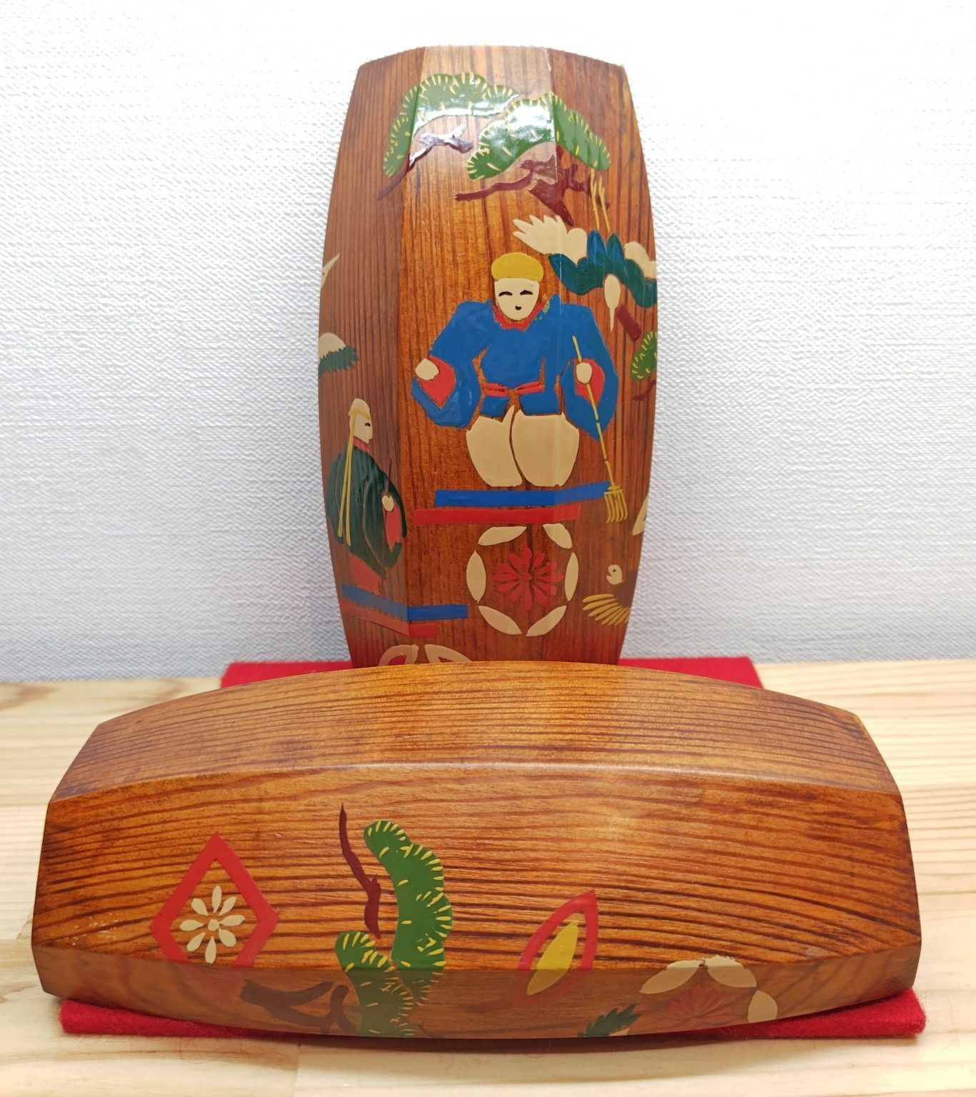 松摺り漆塗 ぶりぶり香合