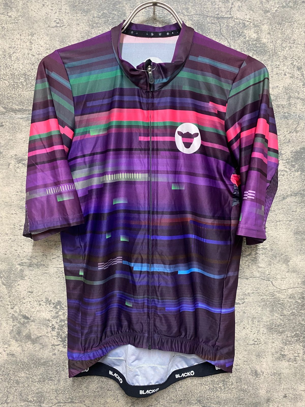 JR 233 ブラックシープ BLACK SHEEP MR 半袖 サイクルジャージ 総柄 L