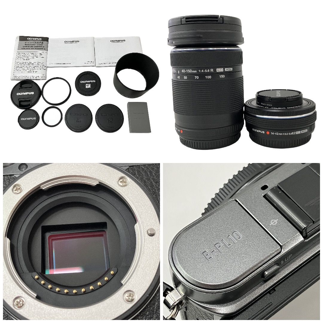 OLYMPUS PEN E PL 10 EZ ダブルズームキット 14 42 mm F 3 5 6 40 150 4 0 ミラーレス 一眼レフカメラ