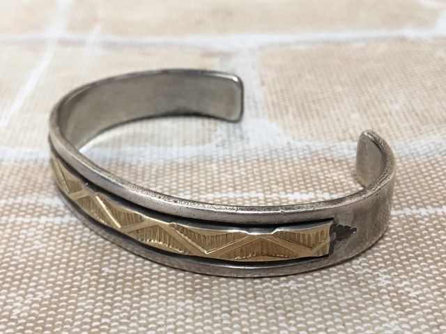 Bruce Morgan ブルースモーガン スタンプワークバングル 14金 シルバー ゴールド