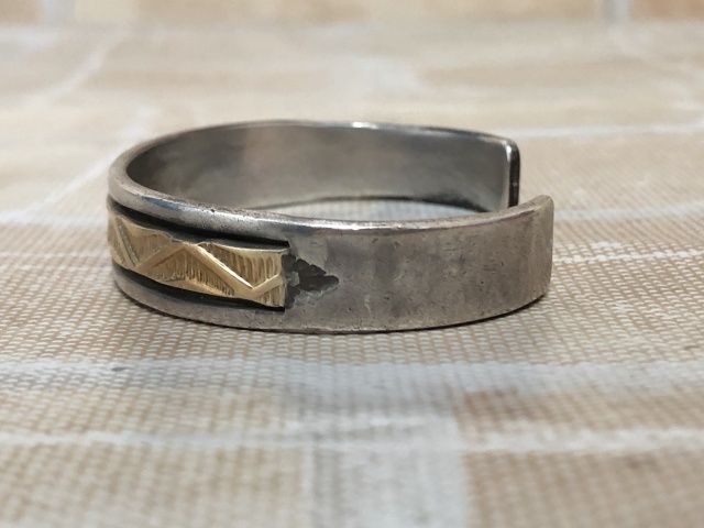 Bruce Morgan ブルースモーガン スタンプワークバングル 14金 シルバー ゴールド