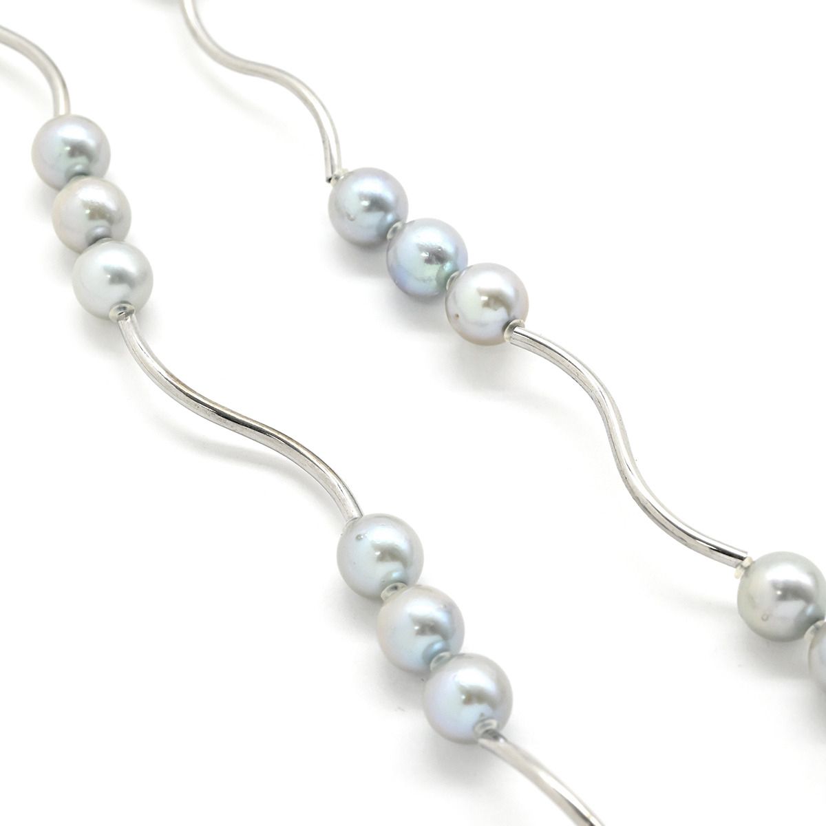 ネックレス 7mm パール ペンダント 割引 グレー×シルバー 真珠 アコヤ