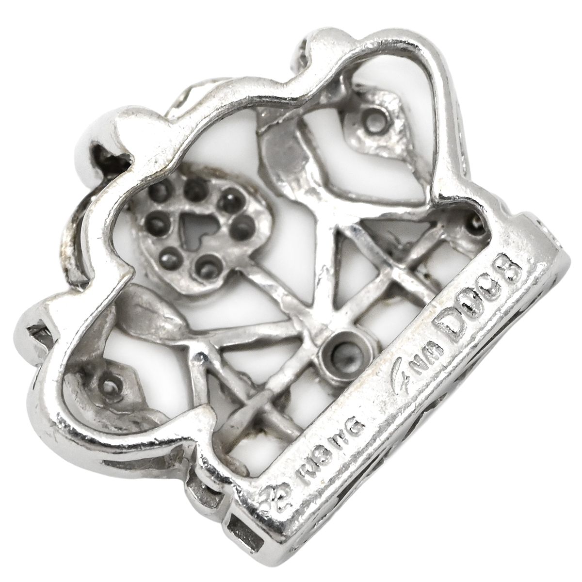 ペンダントトップ クラウン ダイヤ ネックレストップ ホワイトゴールド