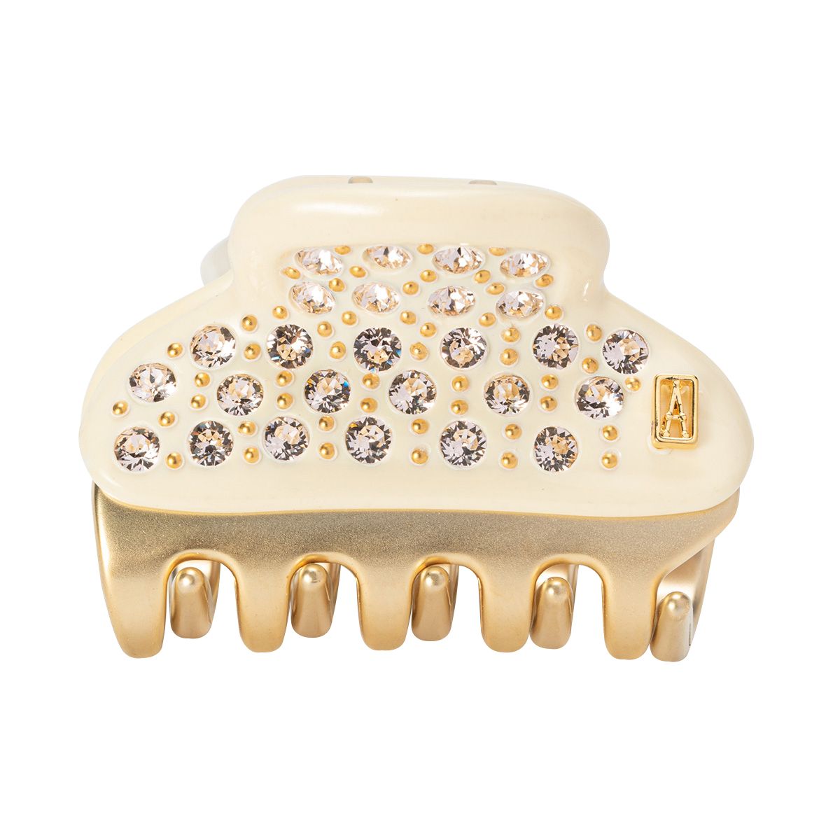 アレクサンドル ドゥ パリ DE PARIS クリップ ICC 45 14339-04 IVO I 1 VENDOME CLIP 4.5 CM ヴァンドーム Sサイズ スワロフスキークリスタル 髪留め レディース ヘア アイボリー