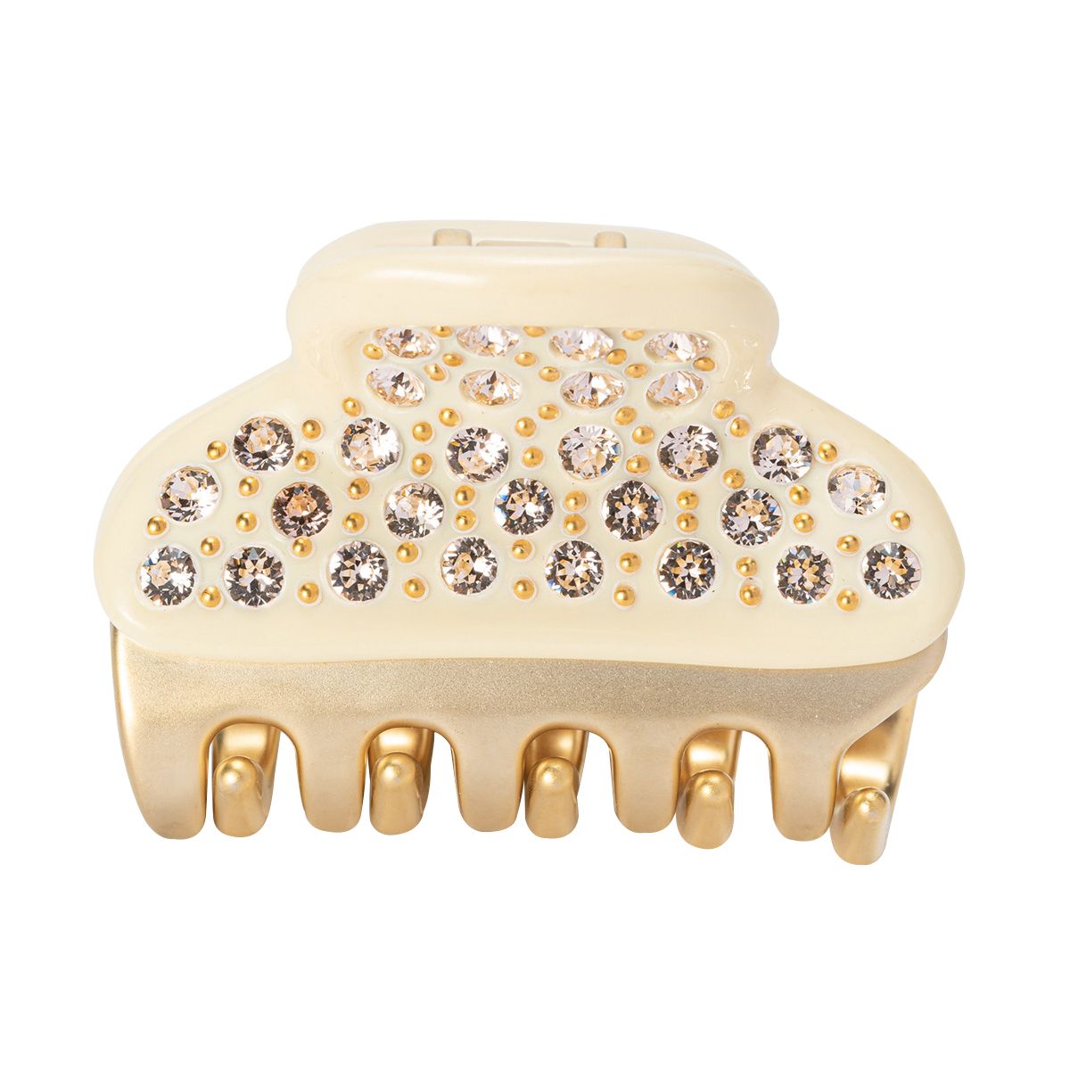 アレクサンドル ドゥ パリ DE PARIS クリップ ICC 45 14339-04 IVO I 1 VENDOME CLIP 4.5 CM ヴァンドーム Sサイズ スワロフスキークリスタル 髪留め レディース ヘア アイボリー