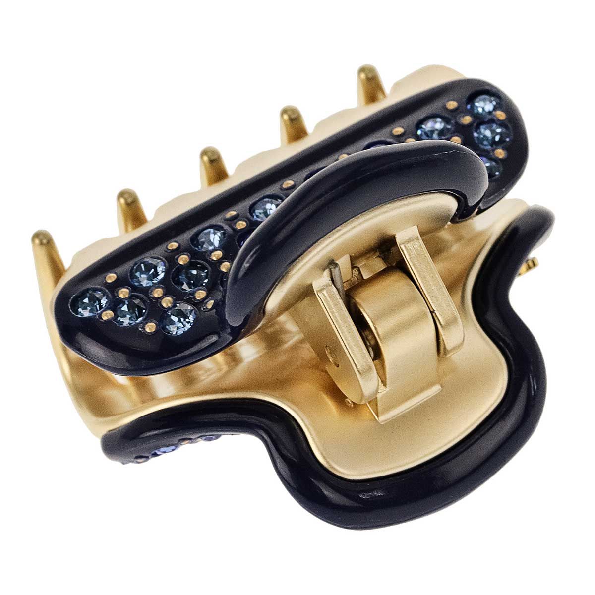 アレクサンドル ドゥ パリ DE PARIS クリップ ICC 45-14339-04 MARM 5 VENDOME CLIP ヴァンドーム Sサイズ スワロフスキークリスタル 髪留め レディース ネイビー ゴールド