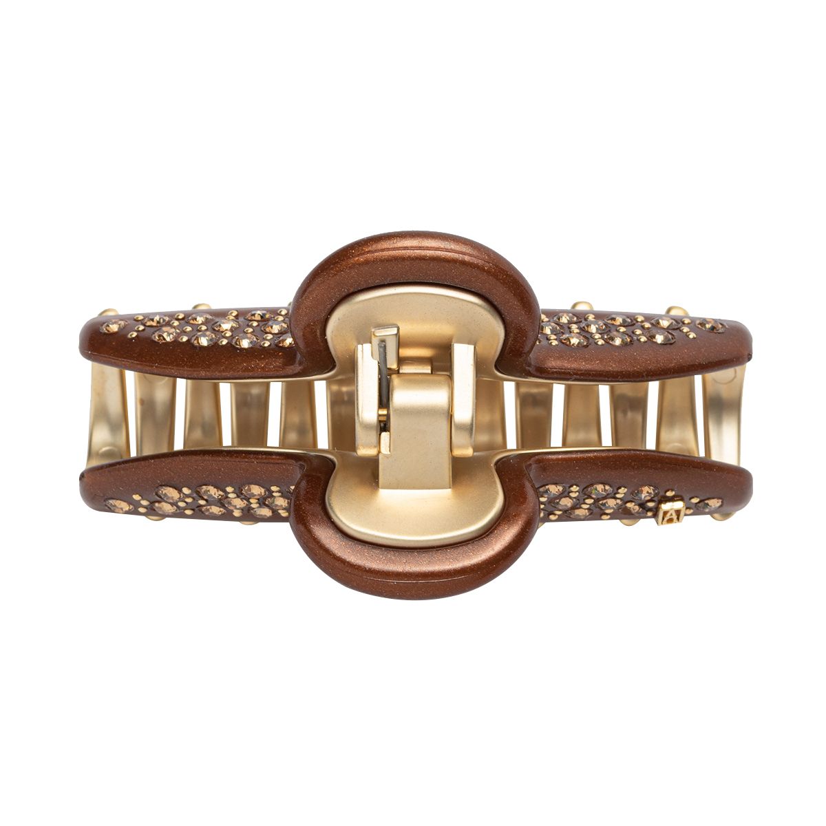  アレクサンドル ドゥ パリ DE PARIS クリップ ICCM 15571-04 BRW X 4 PINCE VENDOME CLIP M 7.5 CM ヴァンドーム Mサイズ クリスタル ヘアクリップ 髪留め パールブラウン その他 ヘアアクセサリー