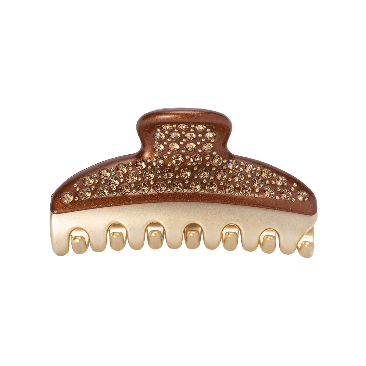 アレクサンドル ドゥ パリ DE PARIS クリップ ICCM 15571-04 BRW X 4 PINCE VENDOME CLIP M 7.5 CM ヴァンドーム Mサイズ クリスタル ヘアクリップ 髪留め パールブラウン