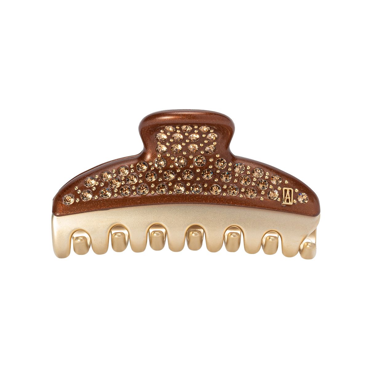 アレクサンドル ドゥ パリ DE PARIS クリップ ICCM 15571 04 BRW X 4 PINCE VENDOME CLIP M 7 5 CM ヴァンドーム Mサイズ クリスタル ヘアクリップ 髪留め パールブラウン