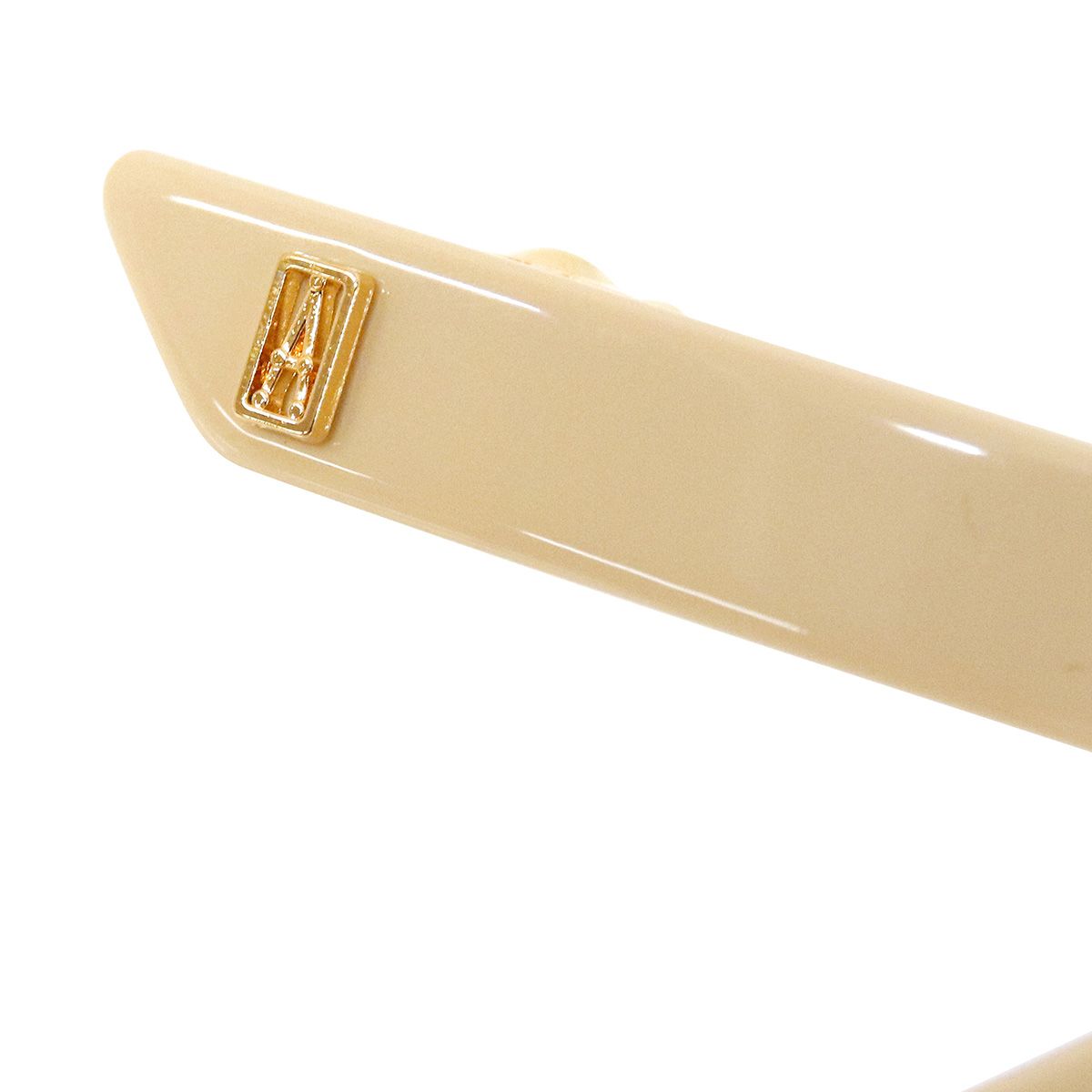 アレクサンドル ドゥ パリ DE PARIS ヘア バレッタ AA 7 17641 05 BE 974 リボン スワロフスキー パール ヘアクリップ 髪留め レディース ベージュ