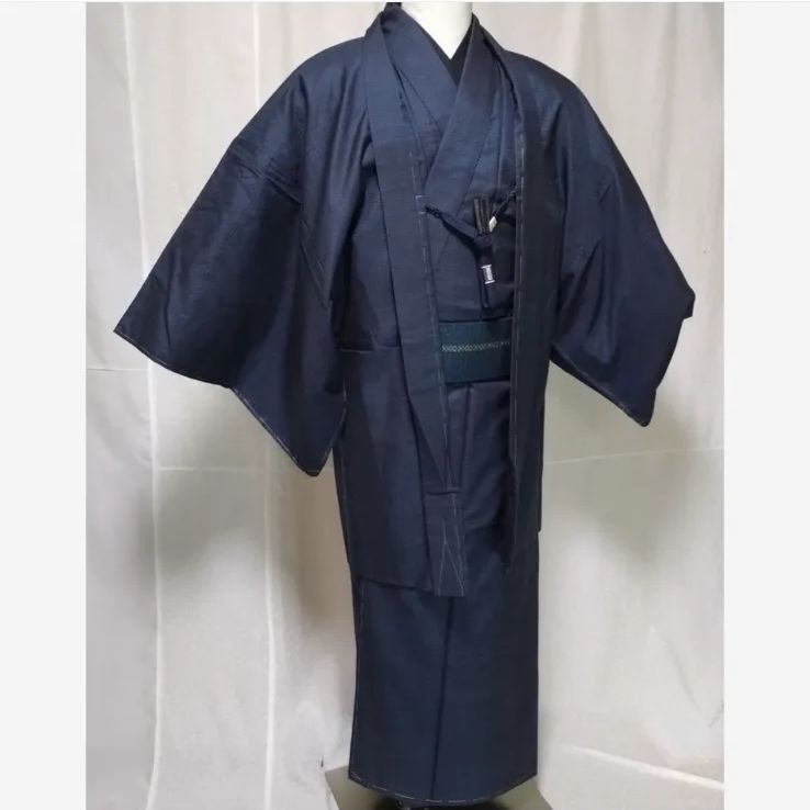 男物本場奄美大島紬アンサンブルフルセット100亀甲