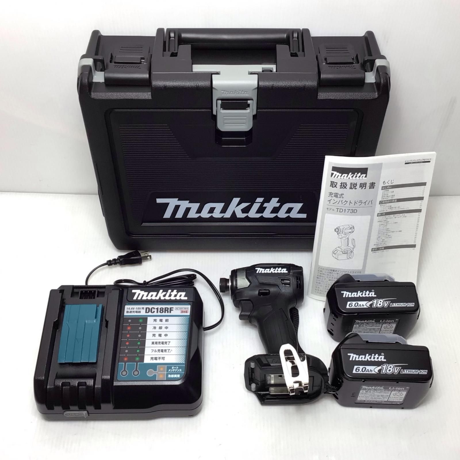 ΘΘMAKITA マキタ インパクトドライバ S 充電器 充電池 ケース付 コードレス式 18 v 697920 ブラック