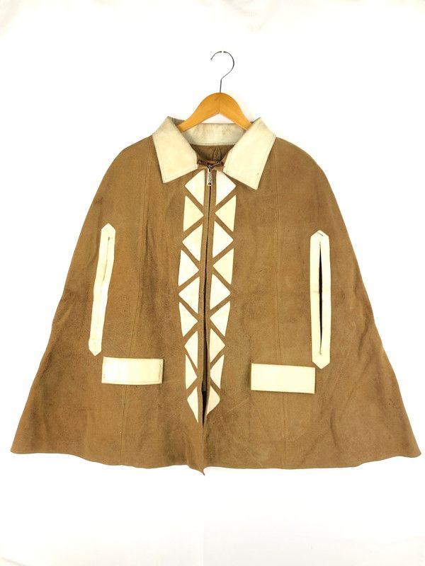【中古】【メンズ】 UNKNOWN 70’S SUEDE LEATHER PONCHO IDEAL ZIP スエードレザーポンチョ アウター 【146-250123-mo-02-TAG】
