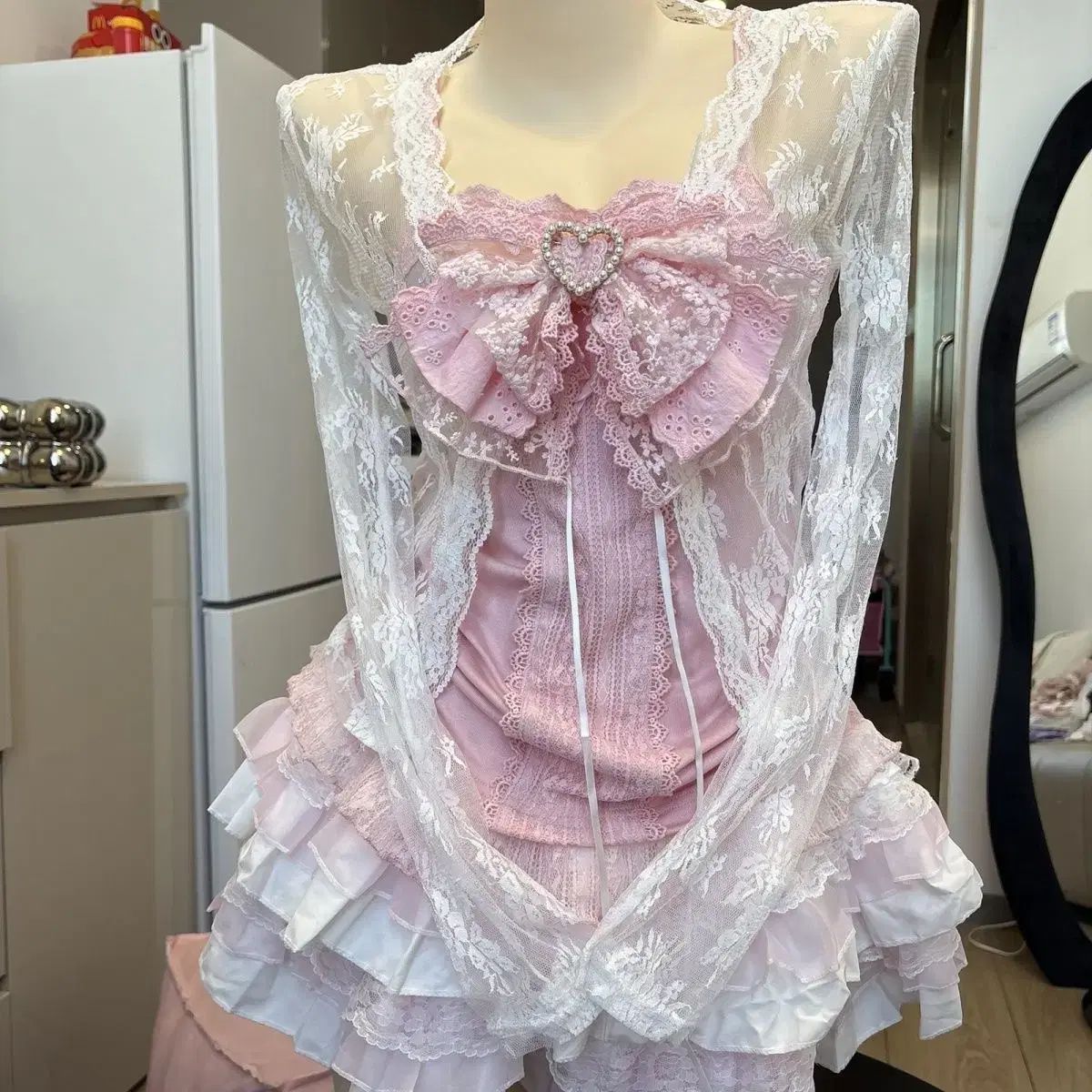 レトロ ビッグ リー ス リス スカート カーディガン セット