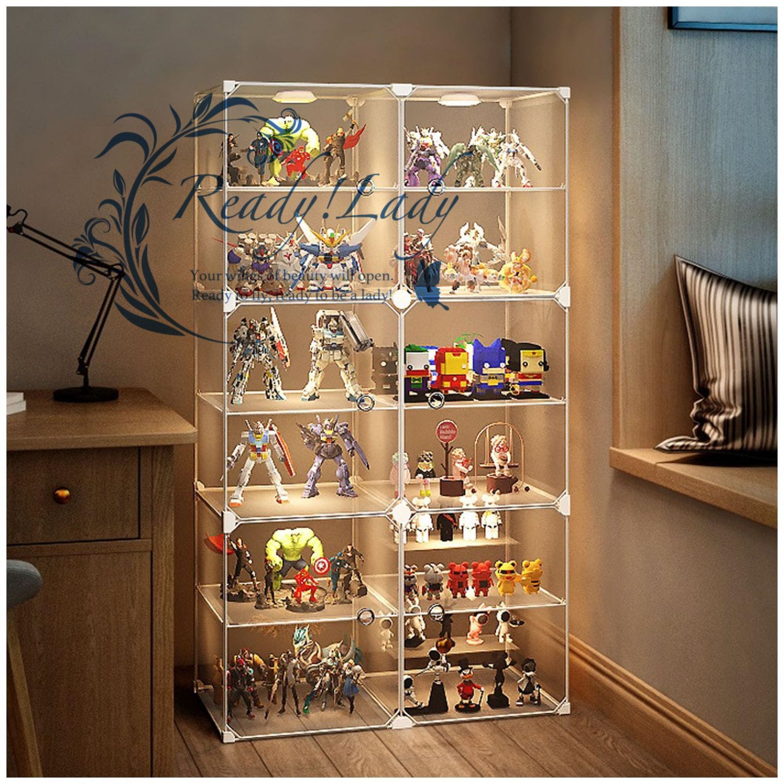 フィギュアラック 大容量 HD透明 フィギュアケース ディスプレイラック ションケース ディスプレイケース コレクションボックス ショーケース 収納棚 整理棚 収納ボックス 耐久性 省スペー