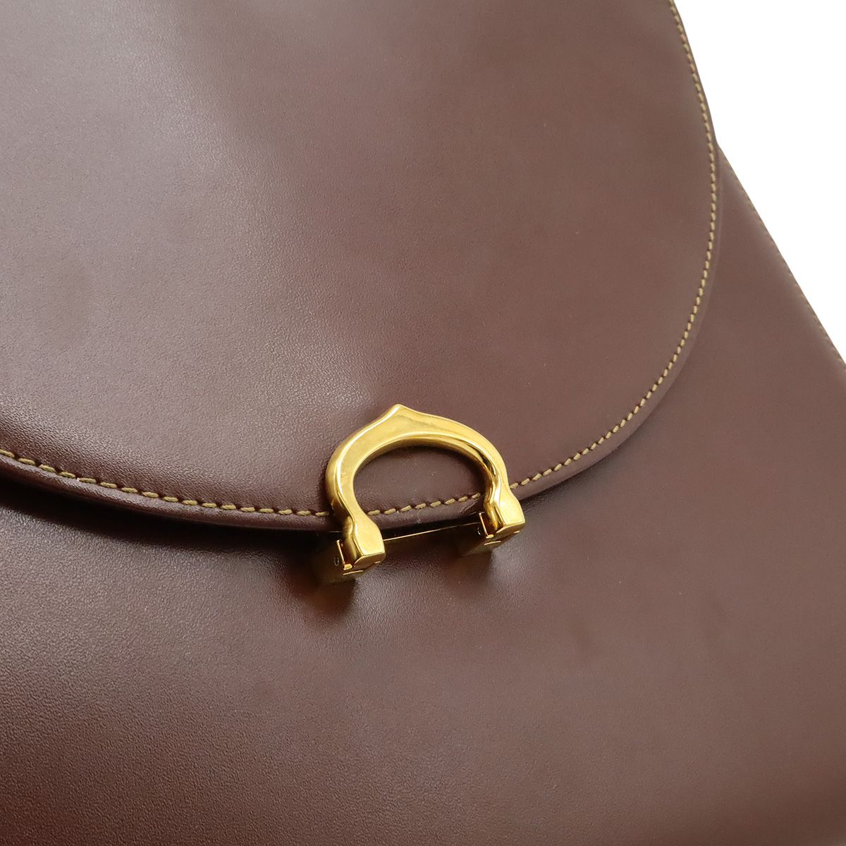 Cartier カルティエ マストライン ハンドバッグ カーフレザー ボルドー