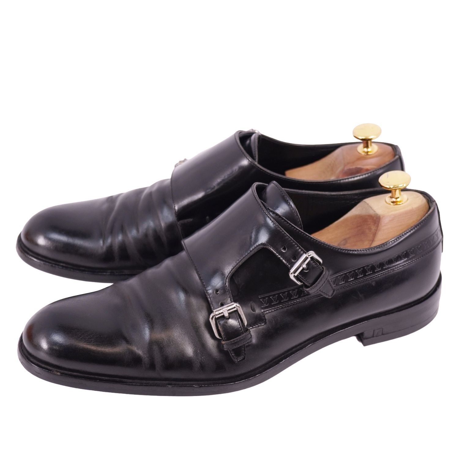 ルイヴィトン LOUIS VUITTON レザーシューズ ダブルモンクストラップ