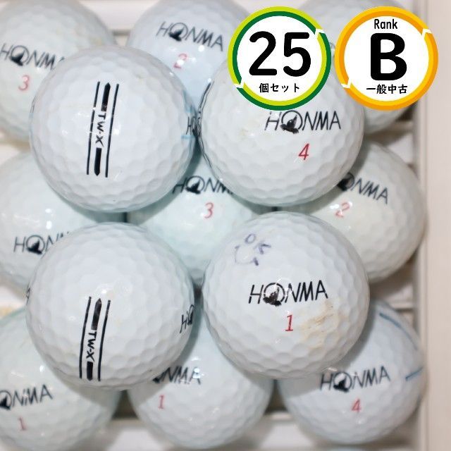 最新作，お得 25個 ホンマ TW-X 2021年モデル ホワイト Bランク  HONMA 中古 ロストボール ゴルフボール 送料無料 snt その他