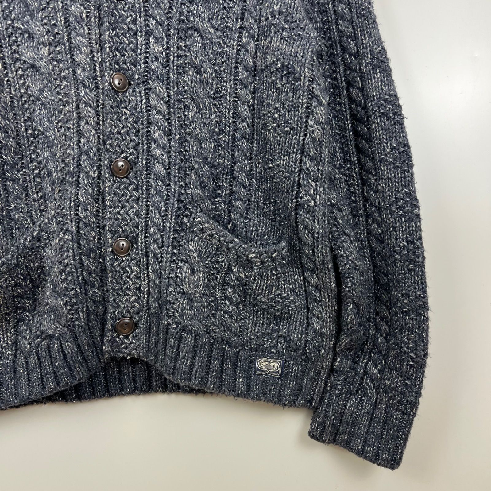 DENIM & SUPPLY Ralph Lauren shawl collar knit cardigan M デニム 