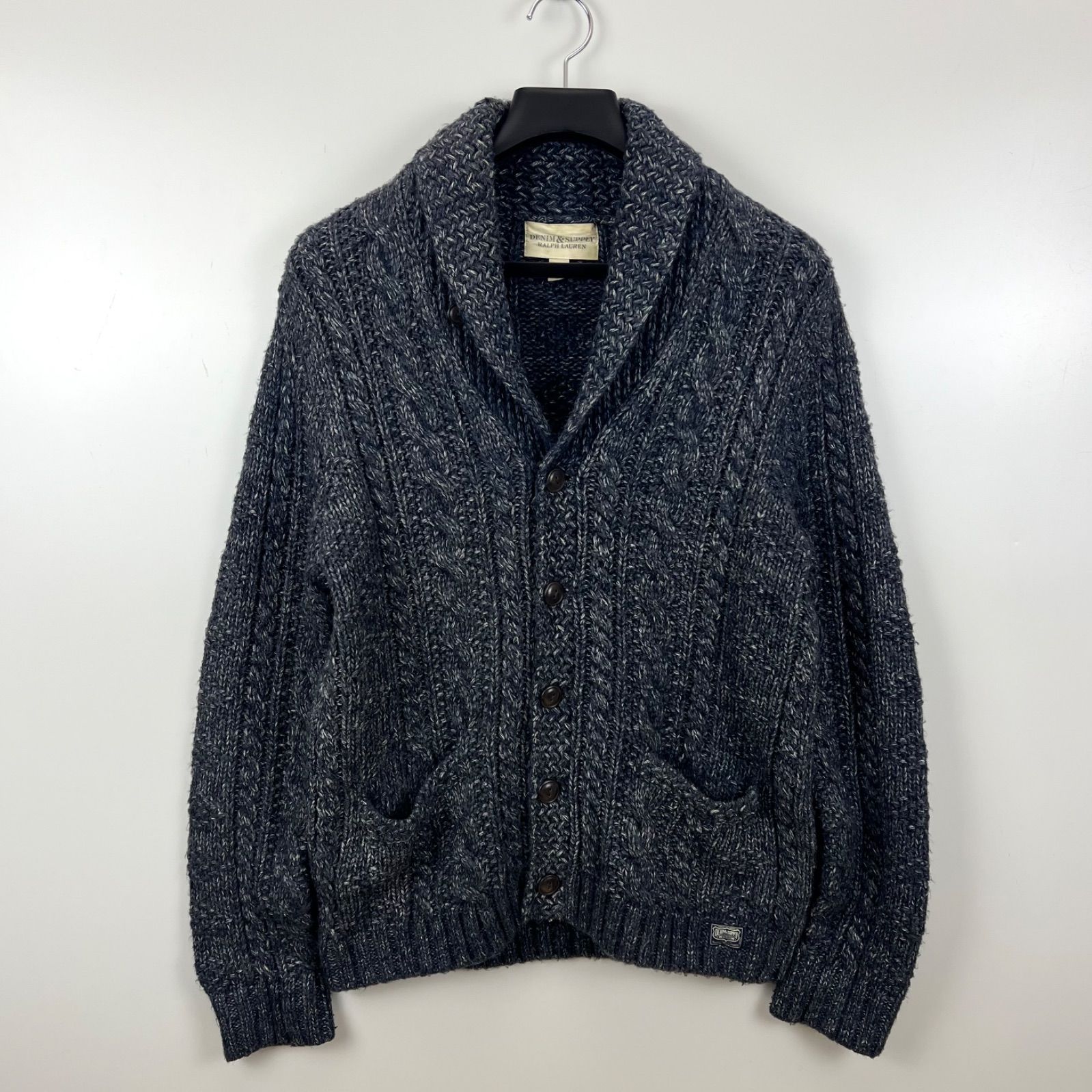 DENIM & SUPPLY Ralph Lauren shawl collar knit cardigan M デニム
