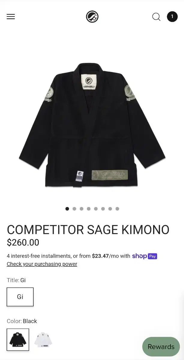 日向 翔陽ロール Competitor Gi ブラック 1 L