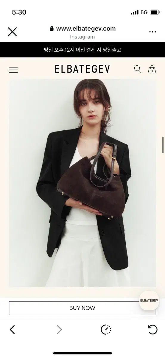 エルバタゲブ ソールレンヌ バッグ スウェード ブラウン