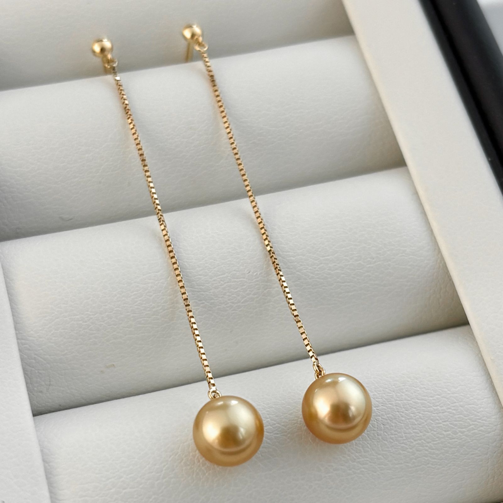 南洋コールド真珠 7-7.5mm K18チェーンピアス ドロップ - メルカリ