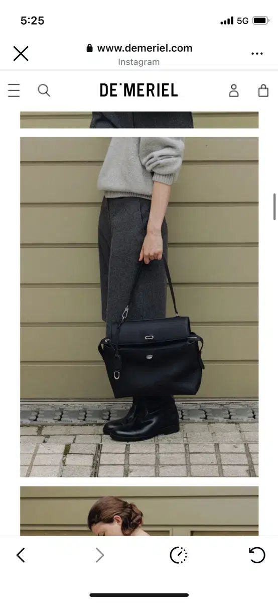  demeriel ルナ サッチェルバッグ Mサイズ ブラック メッセンジャーバッグ ショルダーバッグ