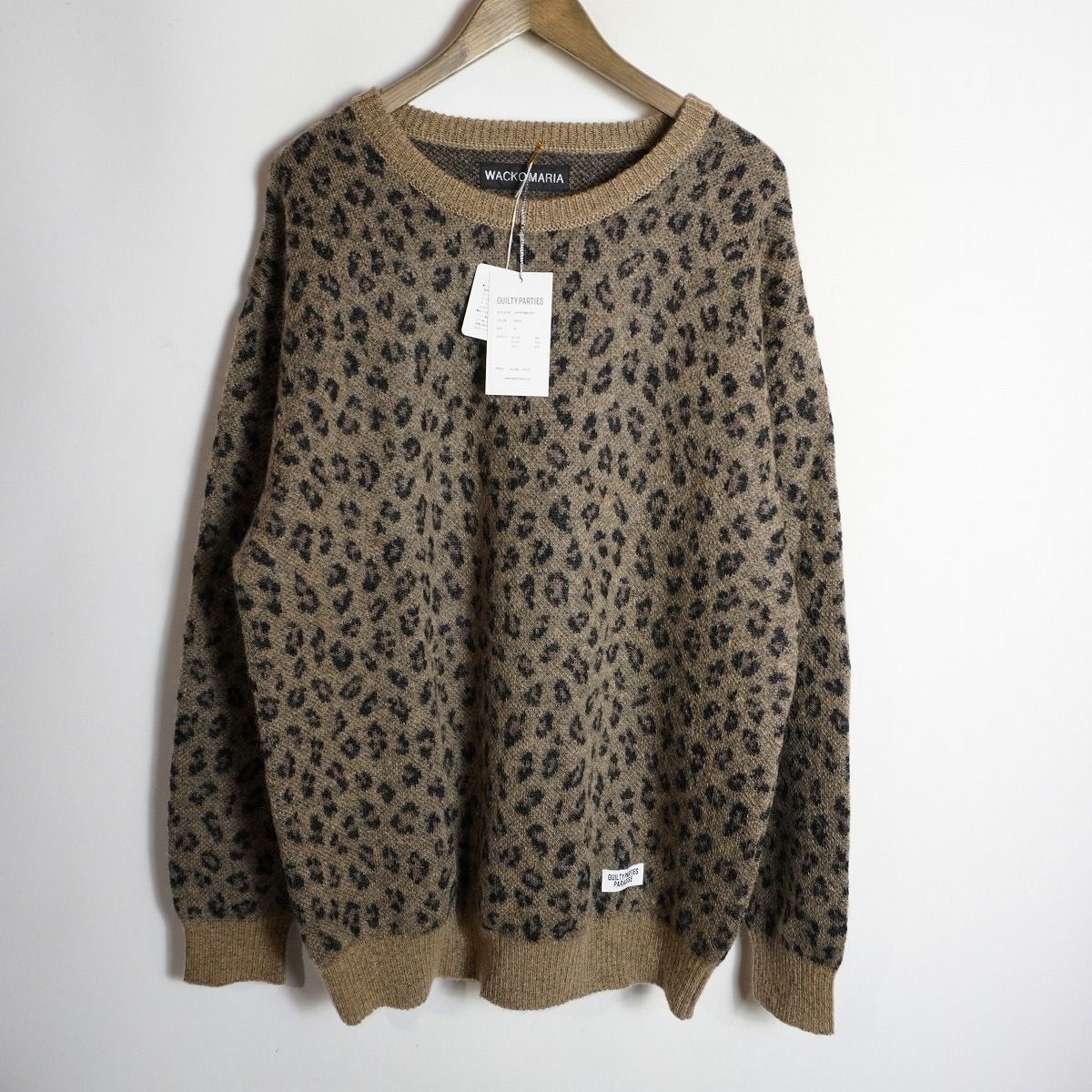 美品 24AW WACKO MARIA ワコマリア LEOPARD JACQUARD MOHAIR KNIT