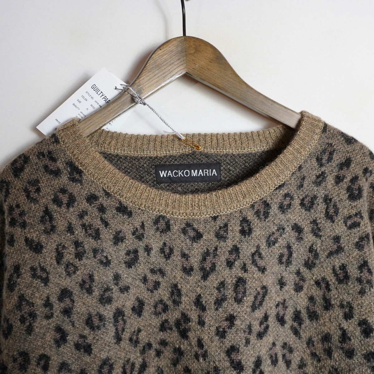 WACKO MARIA レオパードモヘアニット M ベージュ ワコマリア WACKO MARIA ワコマリア LEOPARD JACQUARD MOHAIR KNIT SWEATER