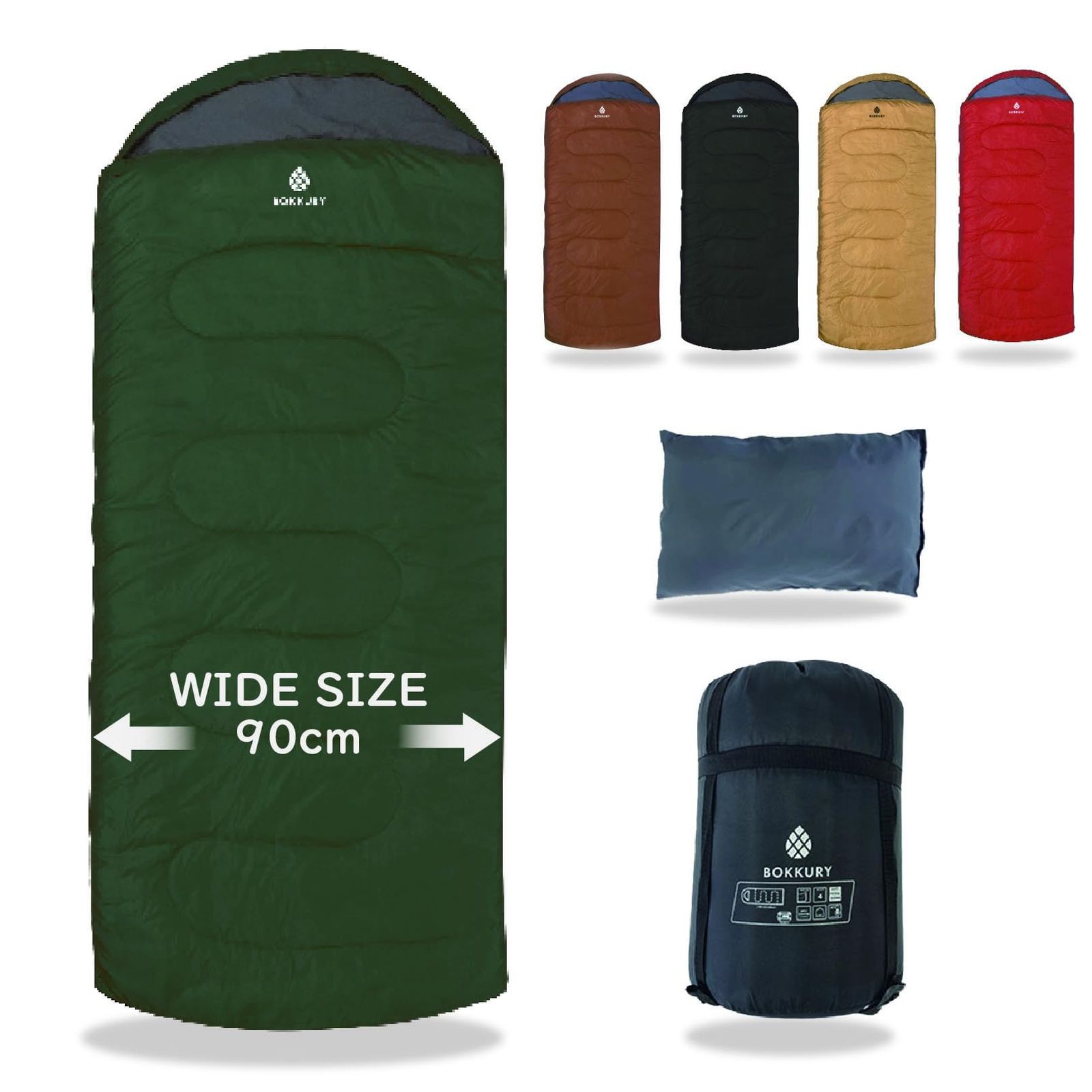 ボックリー 寝袋 シュラフ 冬用 人工 ダウン ワイド 最低使用温度 10度